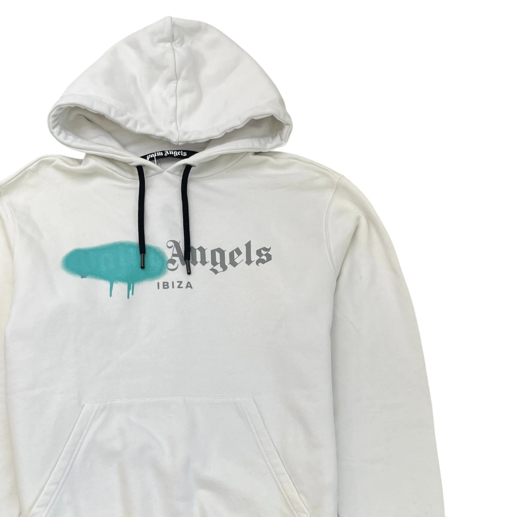Women's Spray Logo Hoodie White Size S - Image 3