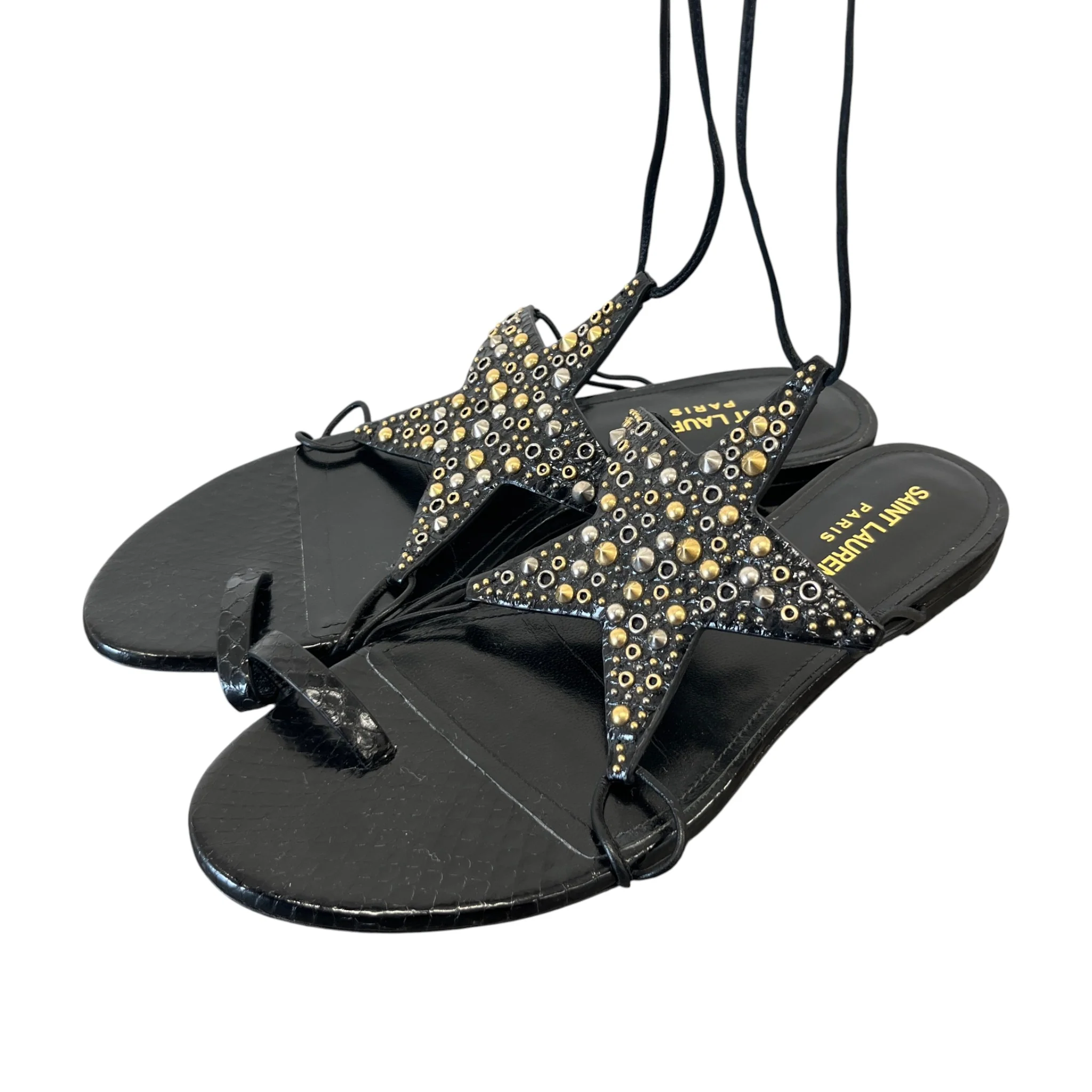 Women's Star Embellished Sandals Black Size EU 37 / UK 4 - Image 9