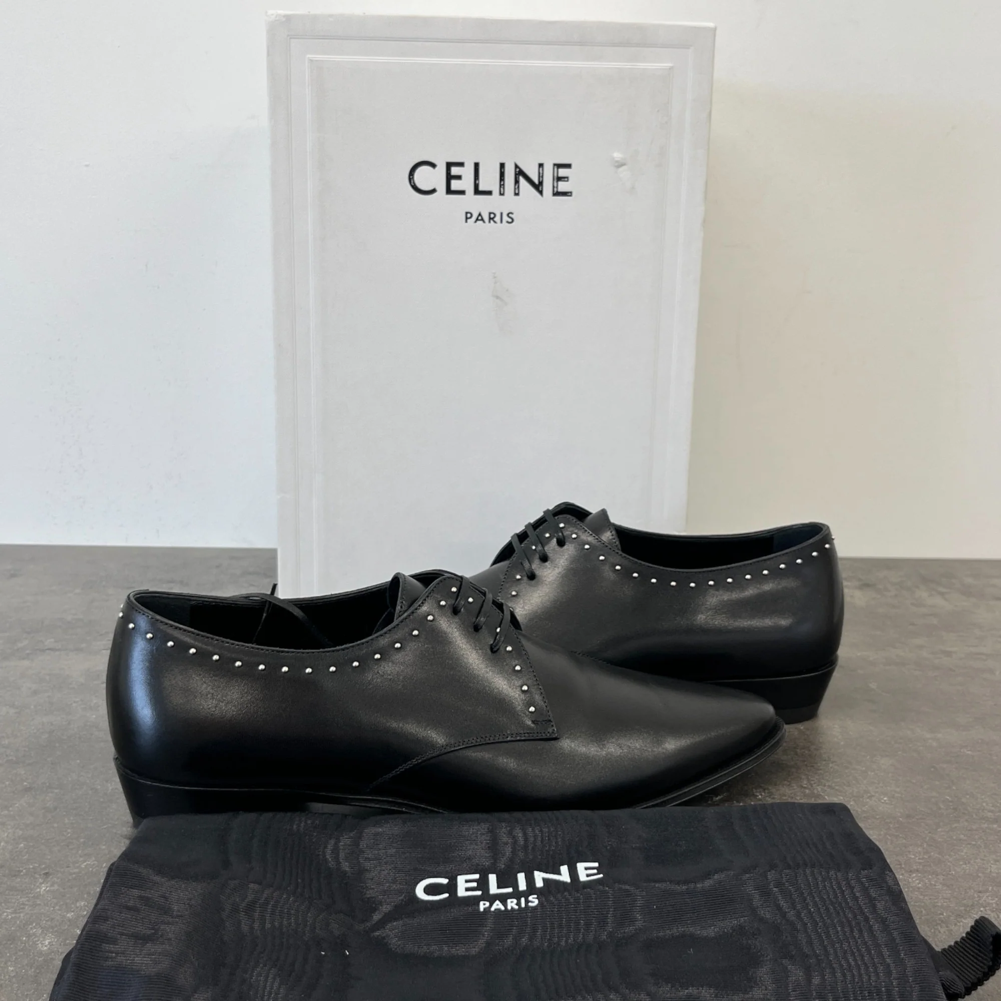 Women's Studded Derby Loafers Black Size EU 37.5 / UK 4.5 - Image 14