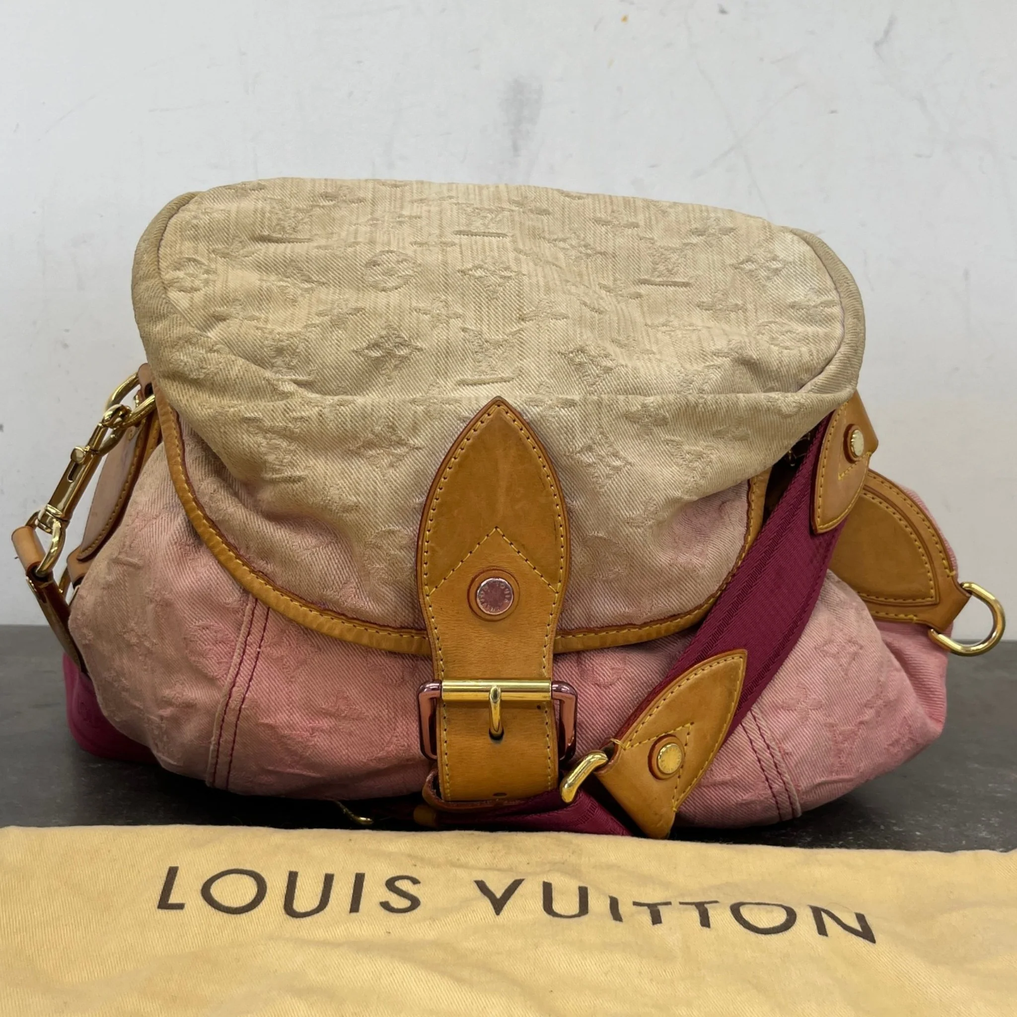 Women's Sunshine Denim Monogram Bag Pink - Image 13