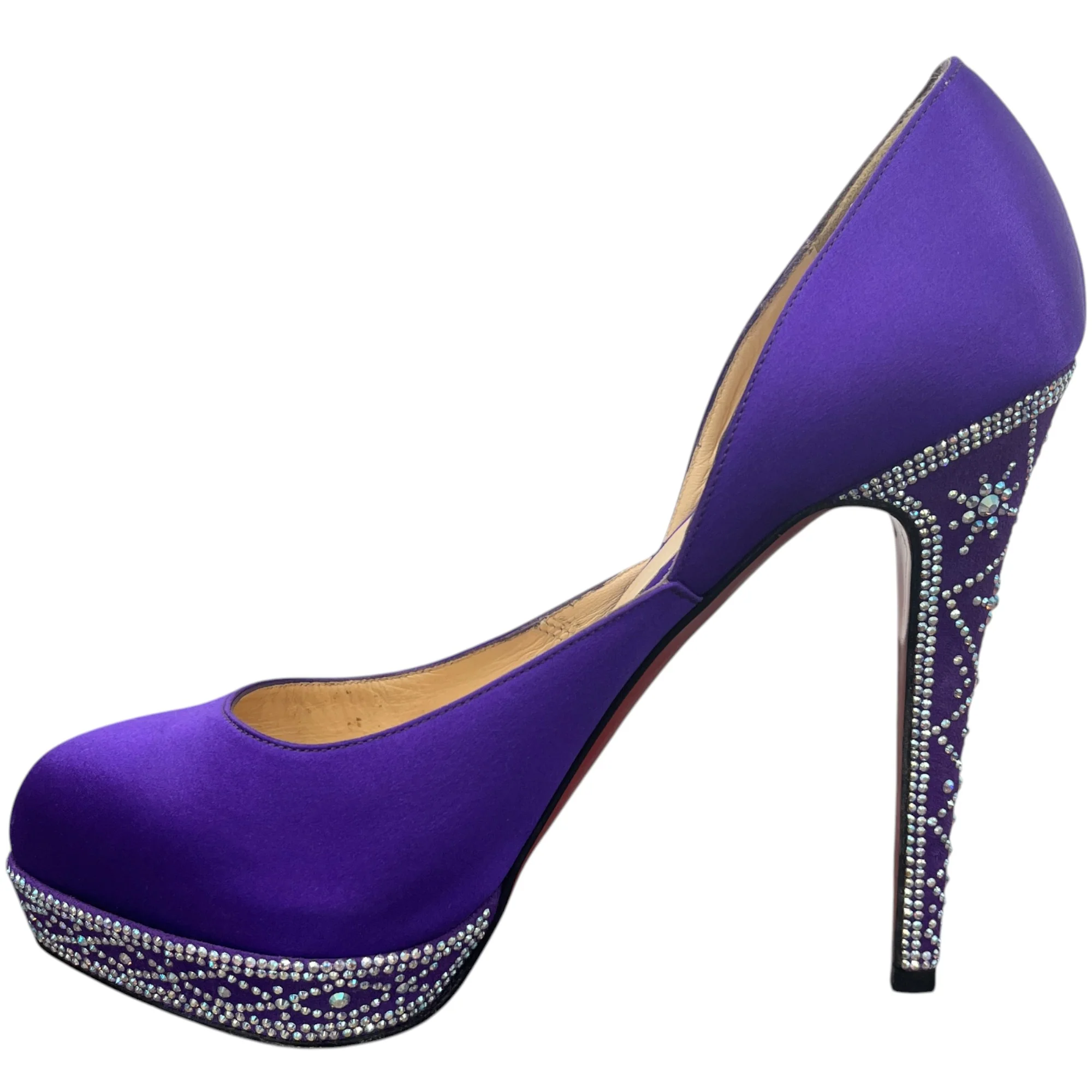 Women's Swarovski Cristal Embellished Heels Purple Size EU 38 / UK 5 - Image 2