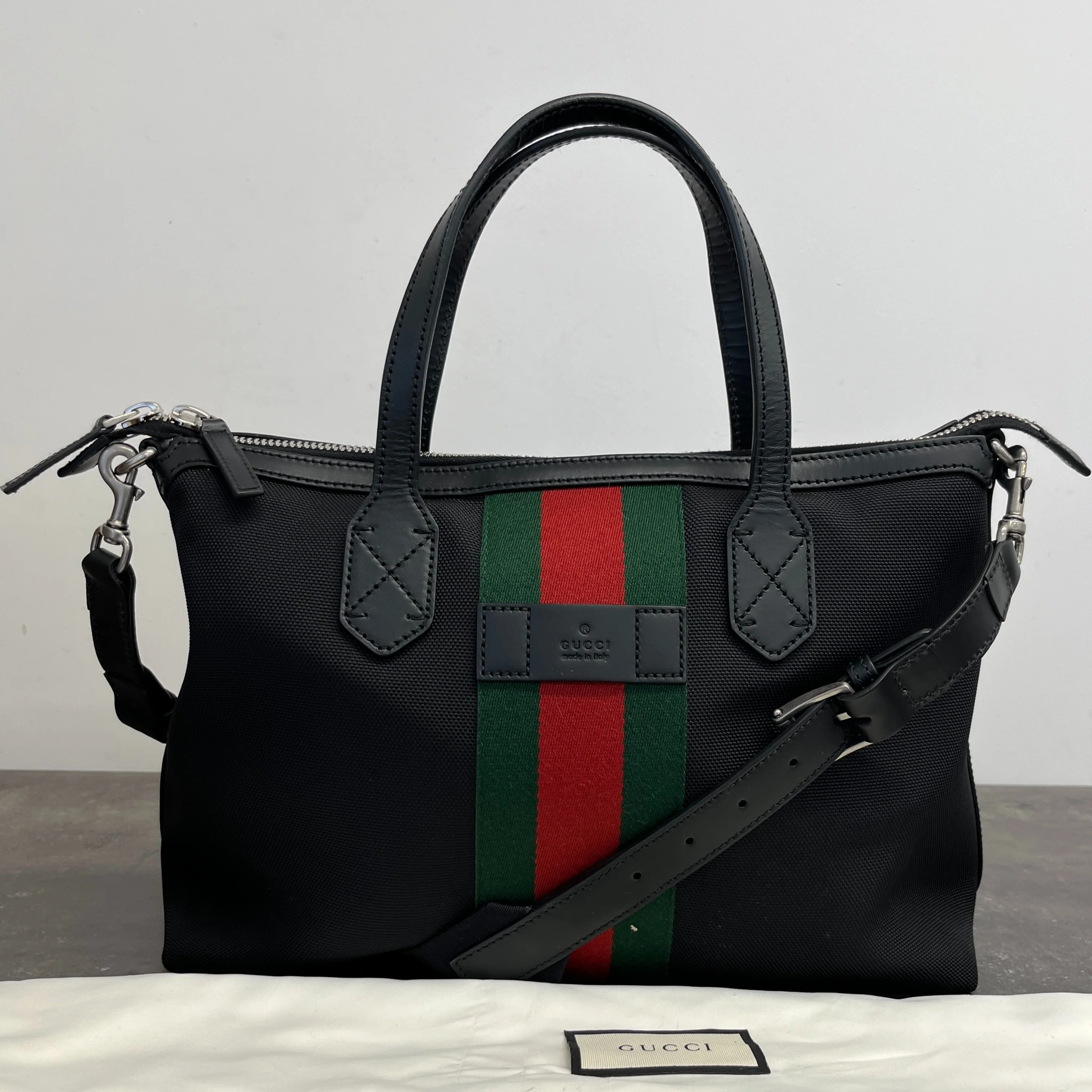 Women's Techno Canvas Web Handbag Black - Image 13