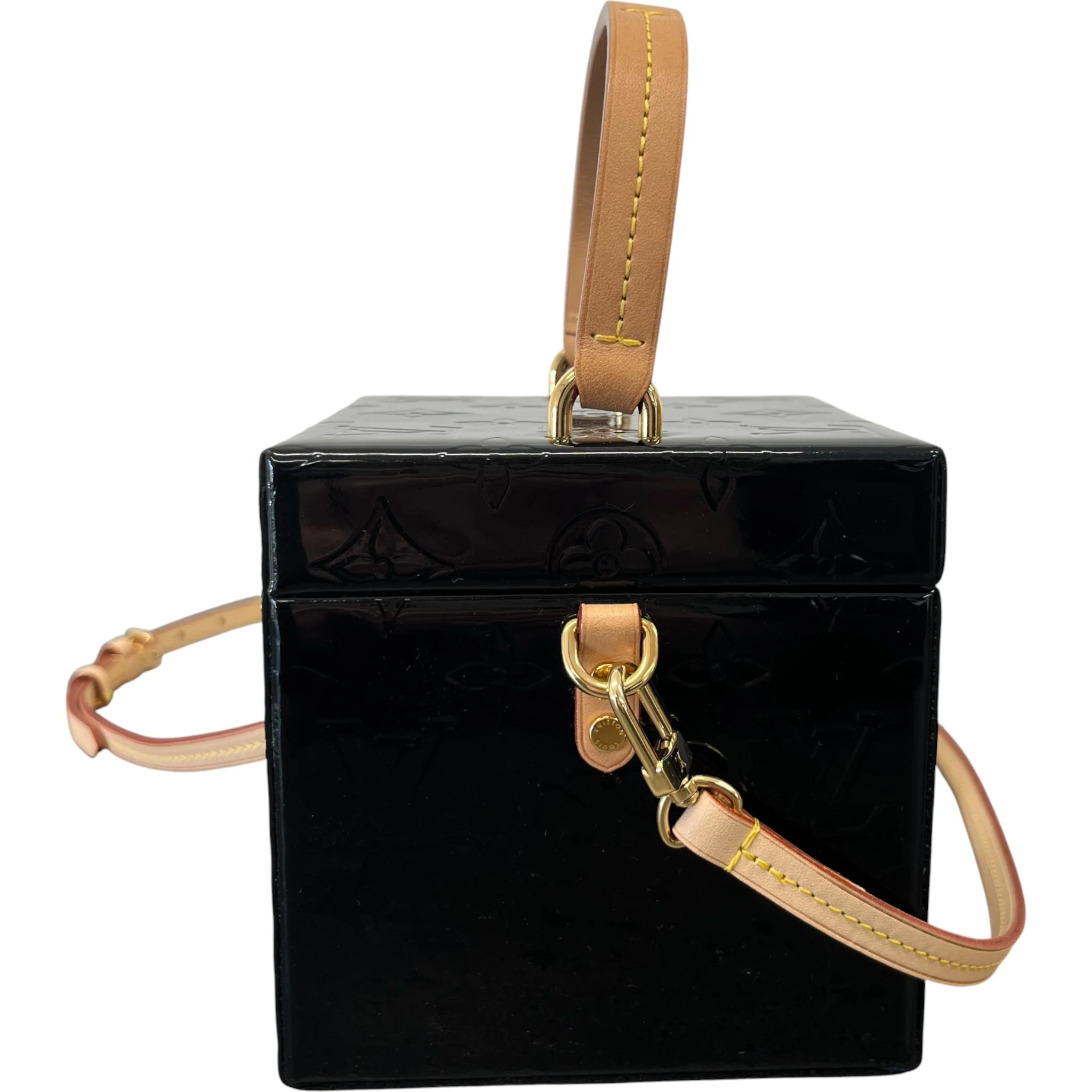Women's Vernis Leather Bleecker Box Bag Black - Image 6