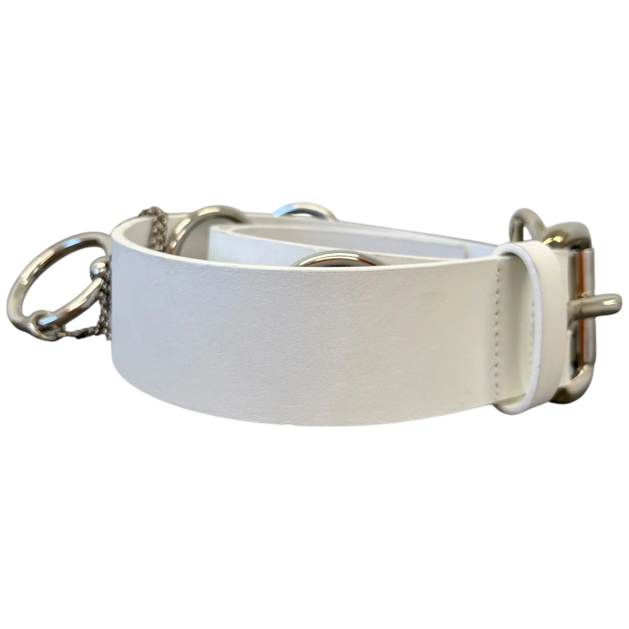 Women's Vintage Chain Detail Belt White Size 85CM / UK 10 - Image 4