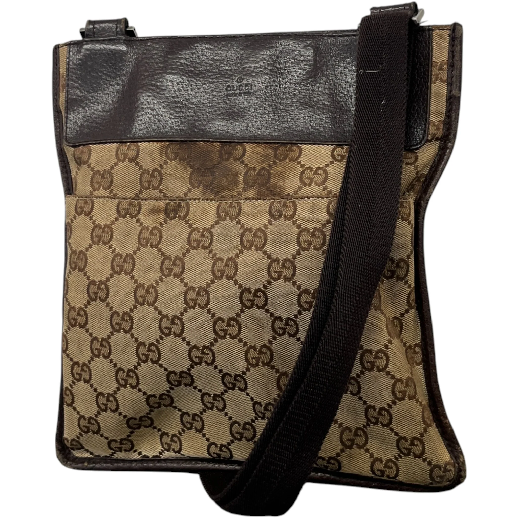 Women's Vintage Gg Monogram Messenger Bag Brown - Image 4