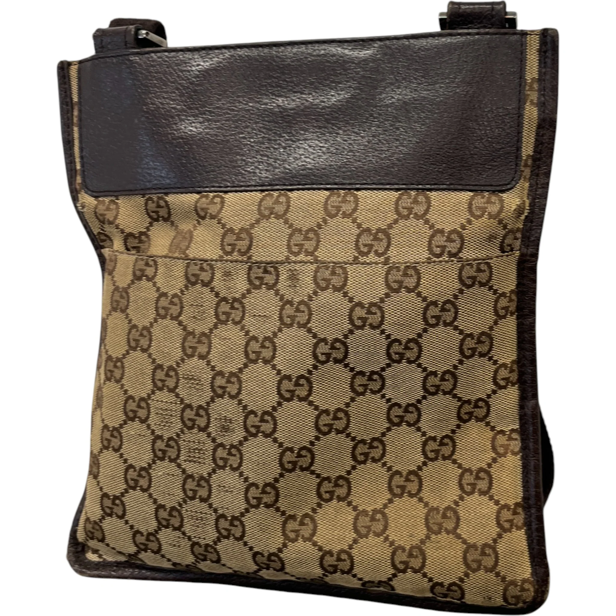 Women's Vintage Gg Monogram Messenger Bag Brown - Image 9
