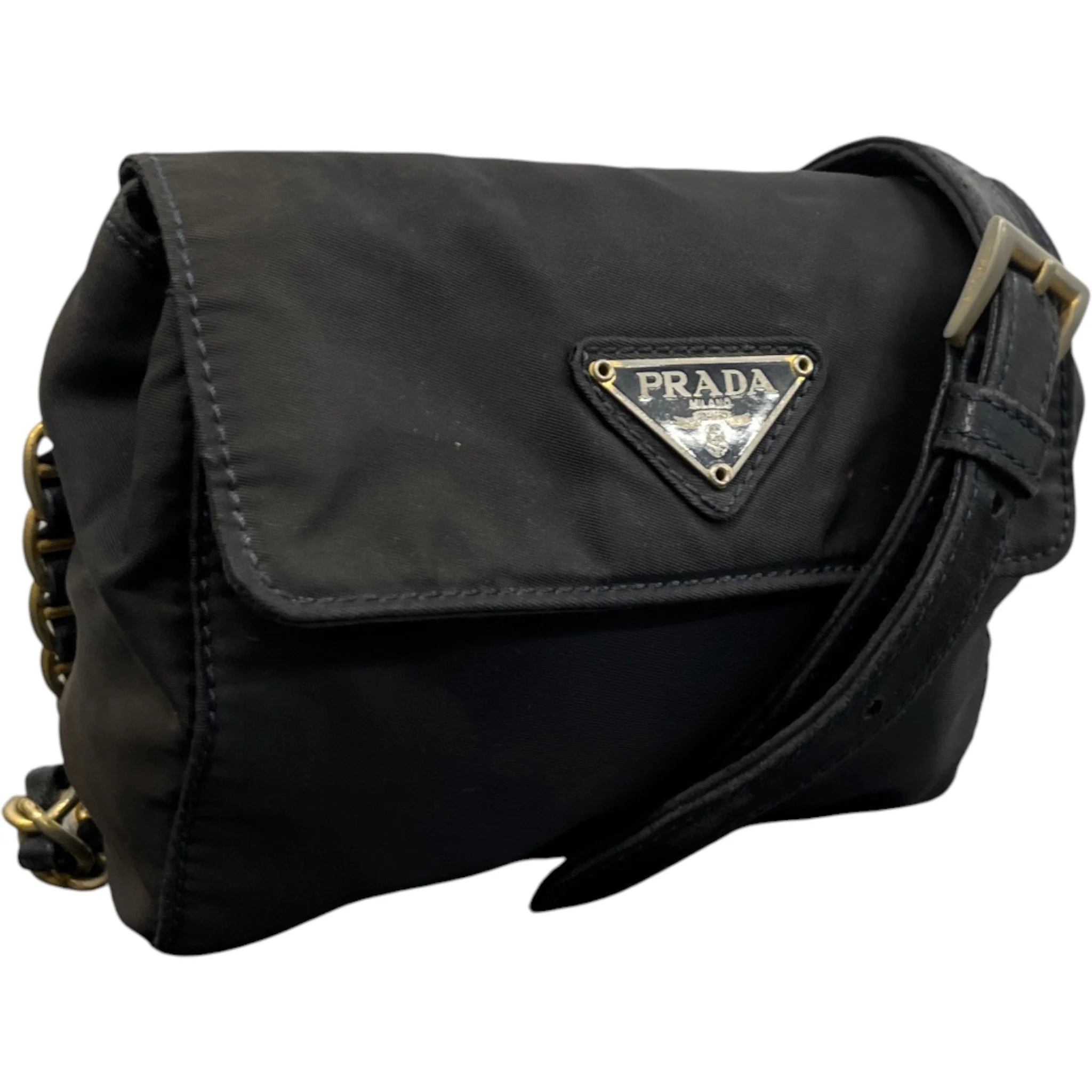 Women's Vintage Plaque Logo Bag Black - Image 5