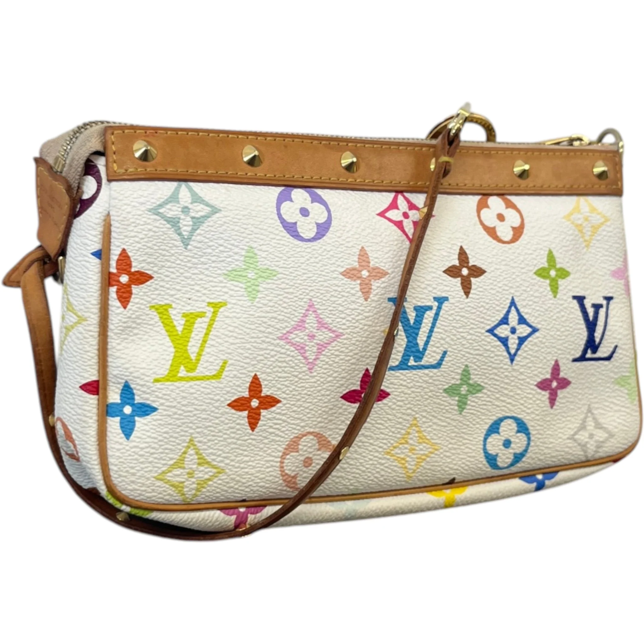 Women's Vintage Takashi Murakami Pochette Accessoires Bag White - Image 4