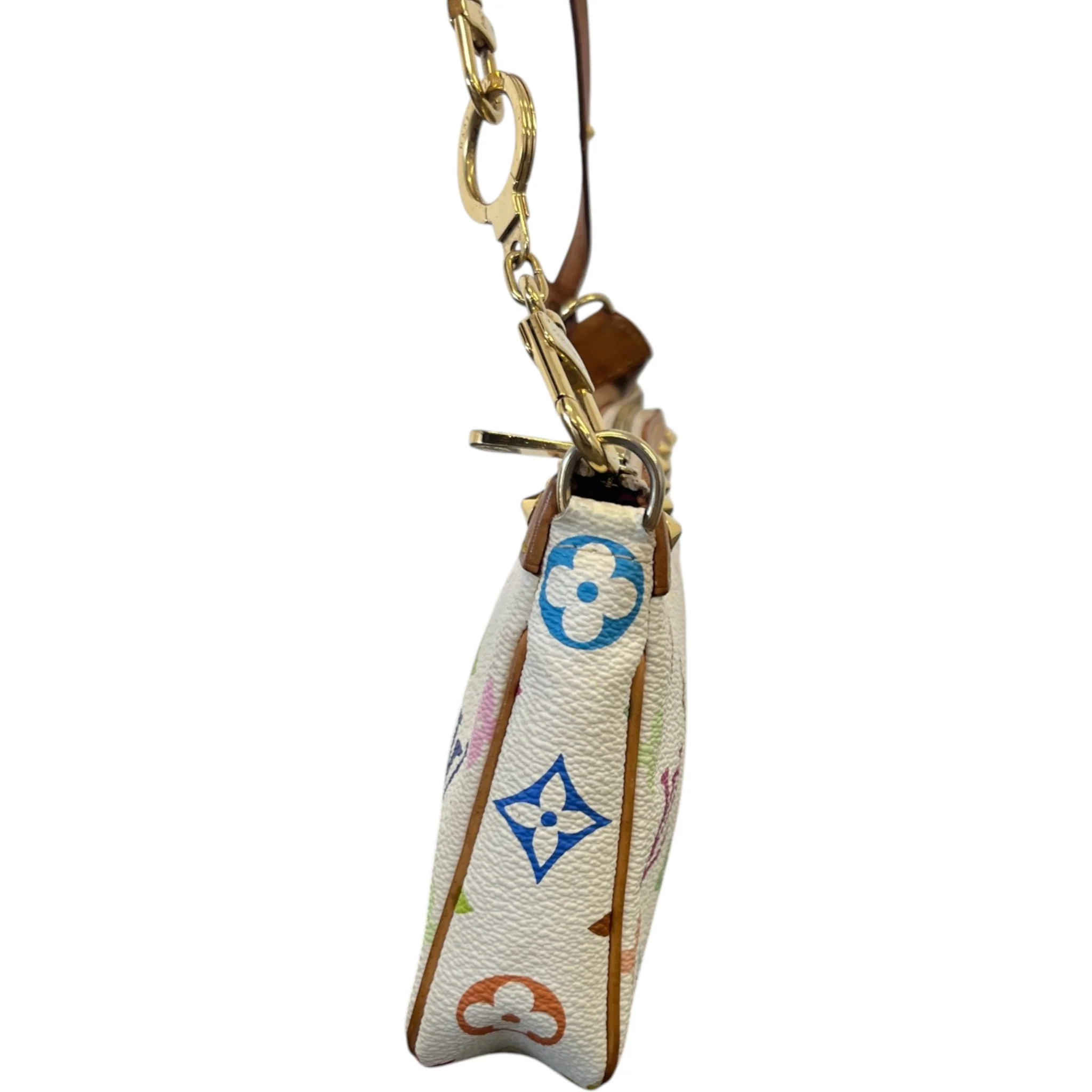 Women's Vintage Takashi Murakami Pochette Accessoires Bag White - Image 8
