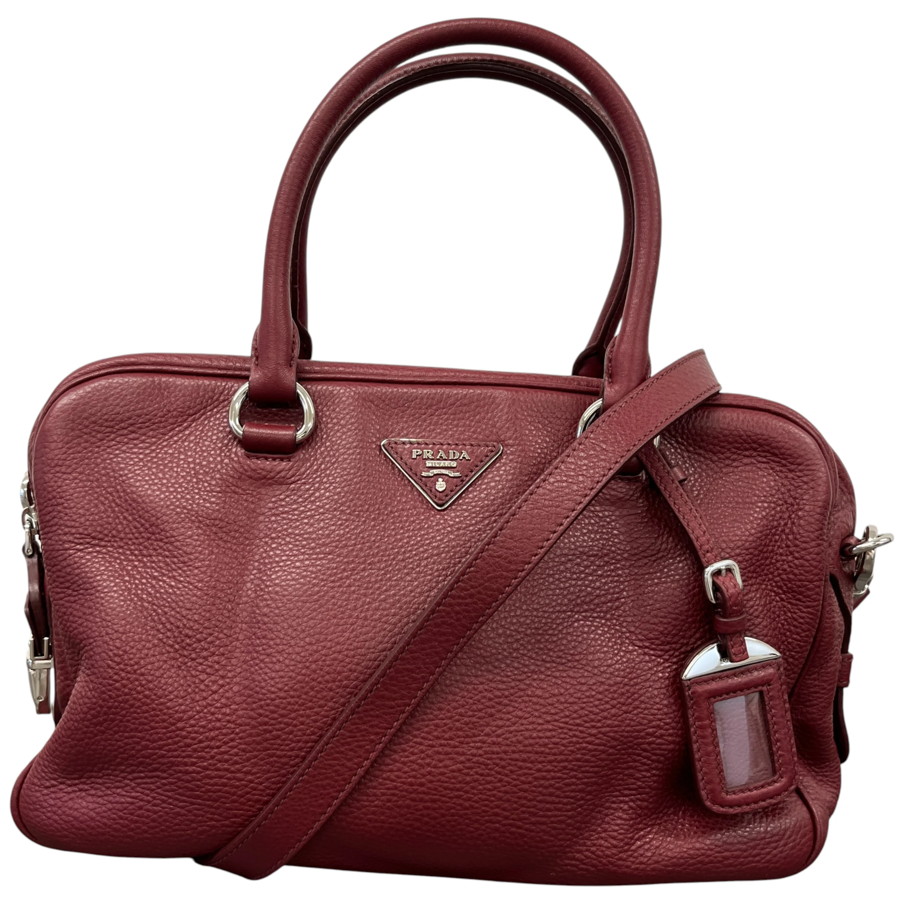 Women's Vitello Daino Crossbody Bag Burgundy