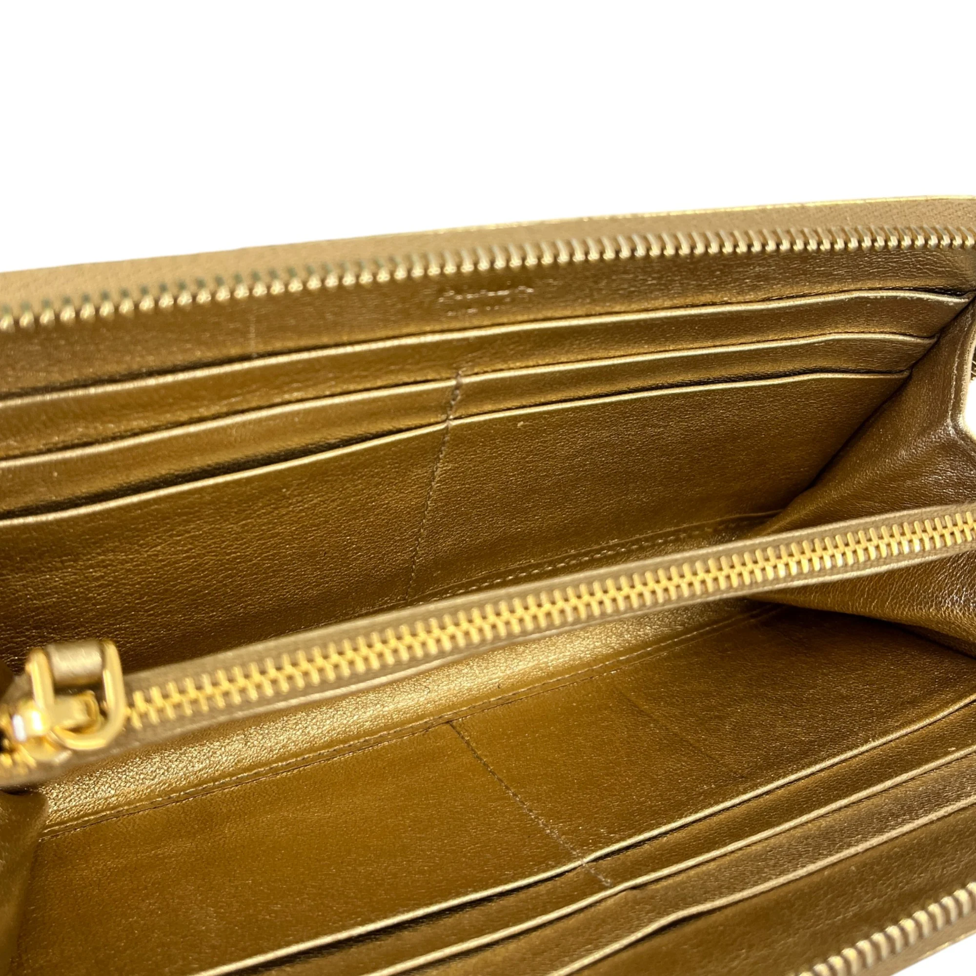 Women's Zip Around Long Purse Gold - Image 6