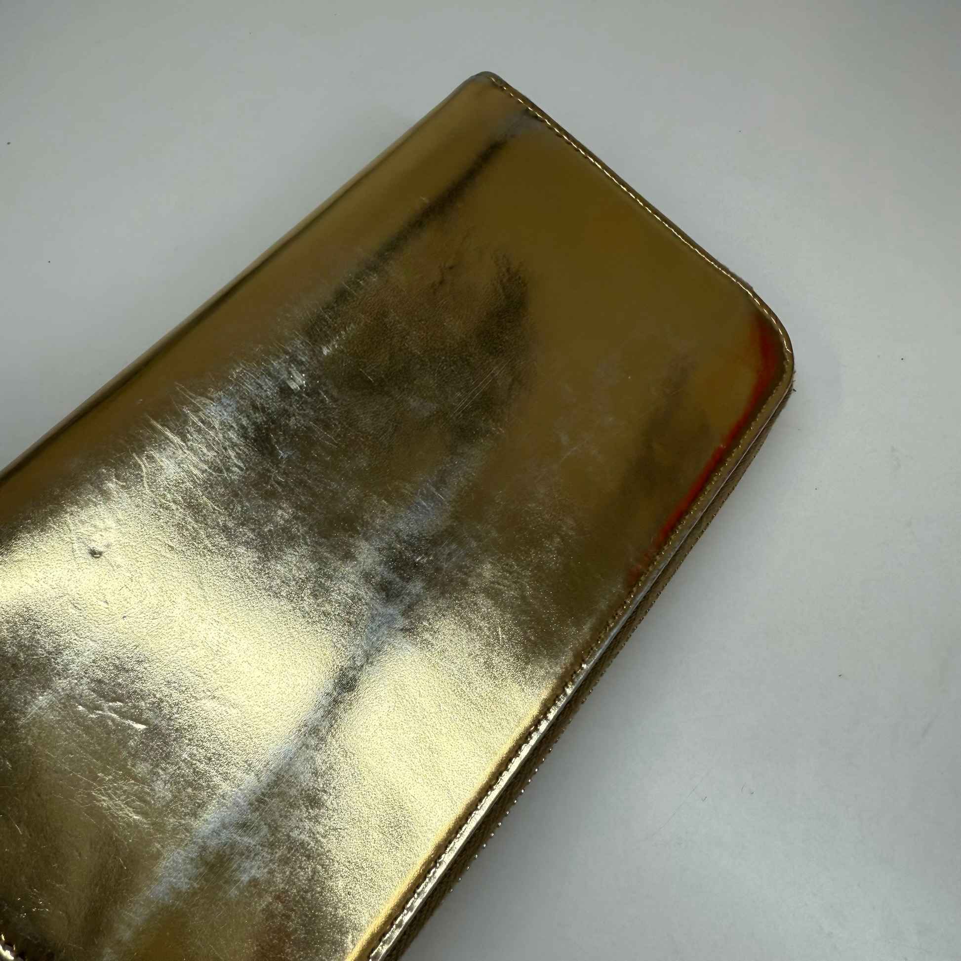 Women's Zip Around Long Purse Gold - Image 9